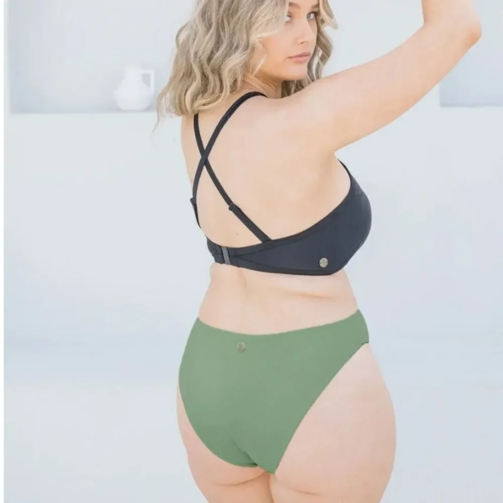 Lilly And Lime Olive High Leg Bikini Bottom Size 4